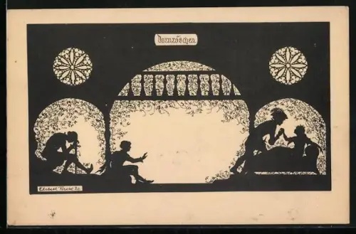 Künstler-AK Elsbeth Forck: Schattenbild Dornröschen