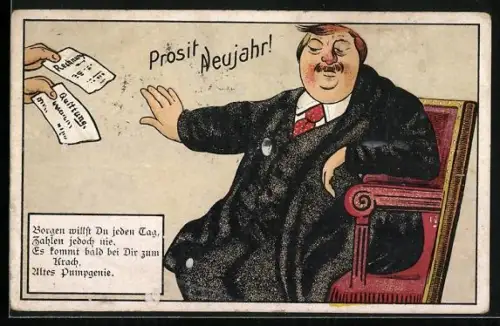 AK Prosit Neujahr, Dicker Mann will von Schulden nichts wissen