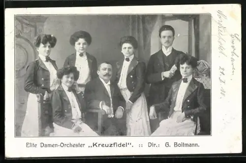 AK Elite Damen-Orchester Kreuzfidel, Dir. G. Boitmann