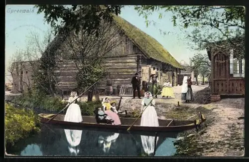 AK Spreewald, Spreewälder Tracht