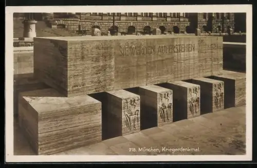 AK München, Kriegerdenkmal, Frontalansicht