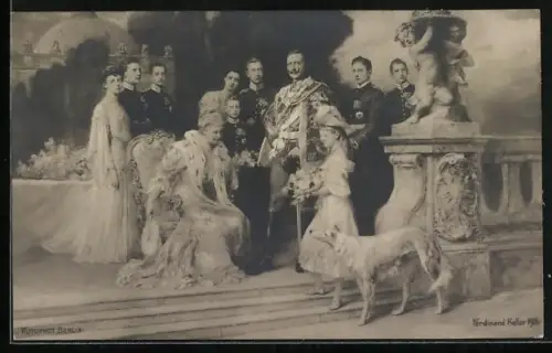 AK Kaiser Wilhelm II. mit seiner Familie