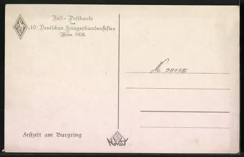 AK Wien, 10. Deutsches Sängerbundfest 1928, Festzelt am Burgring