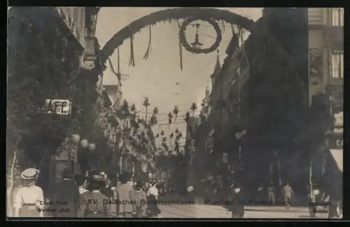 AK München, XV. Deutsches Bundesschiessen 1906, die Stadt im Festschmuck