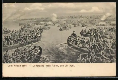 AK Alsen, Übergang nach A., Reichseinigungskriege, 1864