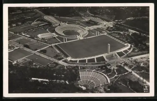 AK Berlin, Gesamtansicht vom Reichssportfeld, Dietrich Eckardt Bühne, Olympia