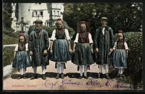 AK Familie in Schwälmer Tracht