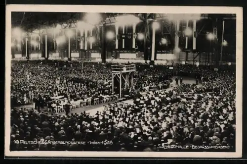 AK Wien, 10. Deutsches Sängerbundesfest 1928, Sängerhalle-Begrüssungsabend
