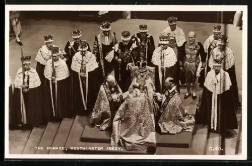 AK Westminster Abbey, The Homage, Königin von England