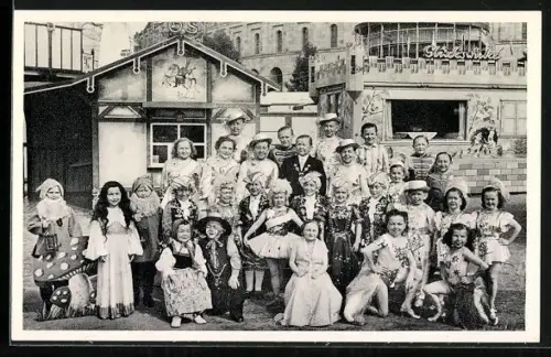 AK C. H. Schäfers Liliput-Circus-Stadt Liliput, Gruppenbild Liliputaner