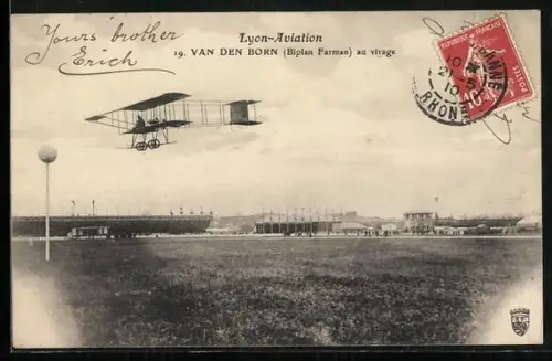AK Lyon-Aviation, Van Den Born, Biplan Farman au virage