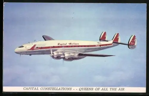 AK Passagierflugzeug des Types Capital Constellations in der Luft