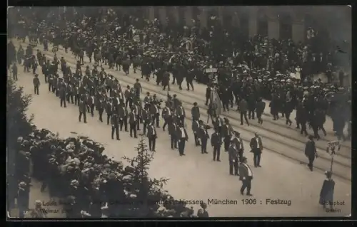AK München, XV. Deutsches Bundesschiessen 1906, Festzug