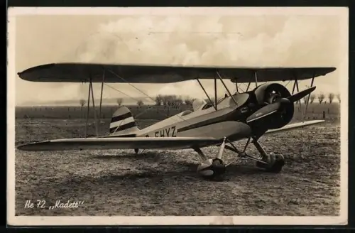AK Heinkel He 72 Kadett am Boden