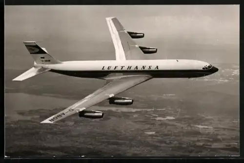 AK Lufthansa-Flugzeug in der Luft