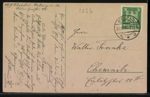 AK Prosit Neujahr, Ist Frauchens Ärger echt und gross, trifft dich so manches Wurfgeschoss, e. Frau bewirft ihren Mann