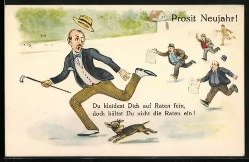 AK Het koopen op termijn is altije geen festijn, Mann flieht vor anderen