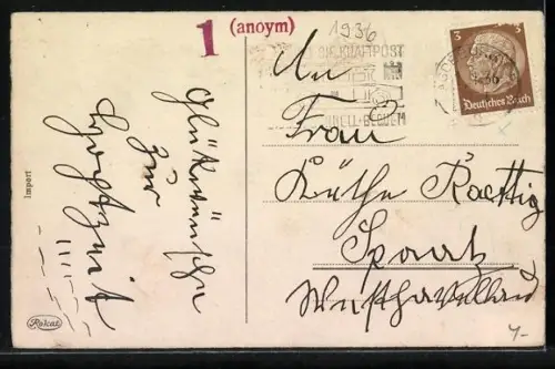 AK Mann im Anzug wird von der Braut zum Standesamt gezerrt