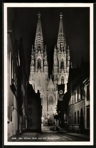 AK Köln a. Rh., Kölner Dom bei Nacht, 