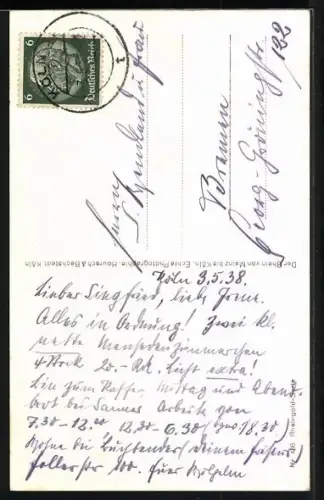 AK Köln a. Rh., Kölner Dom bei Nacht, 