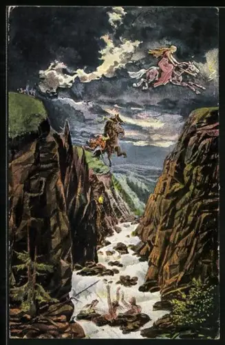 AK Die Sage von der Rosstrappe, Brunhild ward umworben von Bodo...