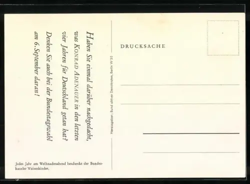 AK Konrad Adenauer feiert Weihnachten mit Waisenkindern