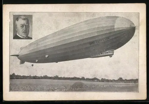 AK LZ 127, Luftschiff Graf Zeppelin, Porträt des Grafen