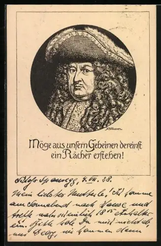 Künstler-AK Franz Stassen: Möge aus unseren Gebeinen dereinst ein Rächer erstehen!