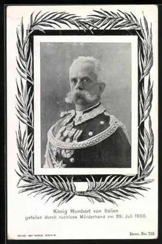 AK König Humbert von Italien in Uniform