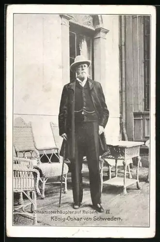 AK Serie: Staatsoberhäupter auf Reisen, König Oskar von Schweden