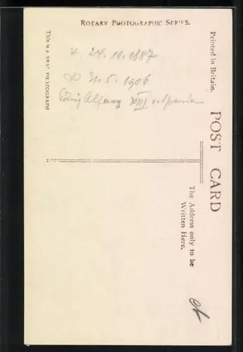 AK H.M. Queen Victoria of Spain sit on the Throne