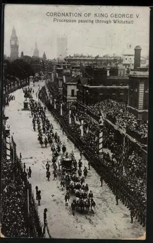 AK Coronation of King George V., Procession passing through Whitehall