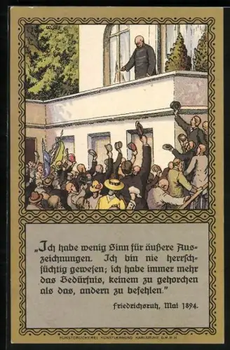 AK Friedrichsruh, Bismarck spricht von der Terrasse, Mai 1894