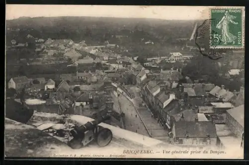 AK Bricquebec, Vue générale prise du Donjon