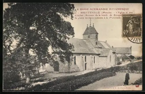 AK Bretteville /Manche, La Basse Normandie Pittoresque, L`Eglise et son Clocher