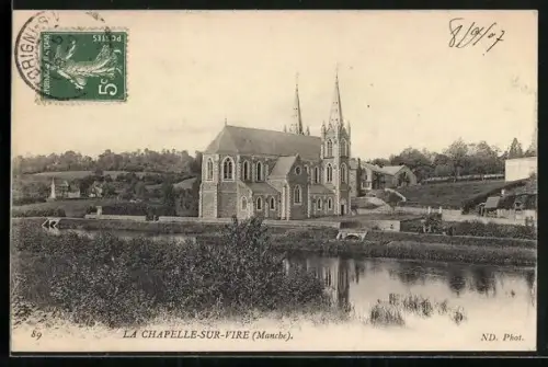 AK La Chapelle-sur-Vire /Manche, Panorama mit Kirche