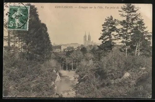 AK Coutances, Échappée sur la Ville, Vue prise du Bois des Vignettes