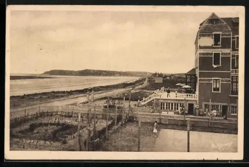 AK Barneville-sur-Mer, La Plage Idéale, Terrasse du Casino, La Plage, Au loin, Cap de Carteret