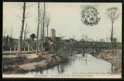 AK Avranches, Les bords de la Sée, Saint-Jean-de-la-Haize