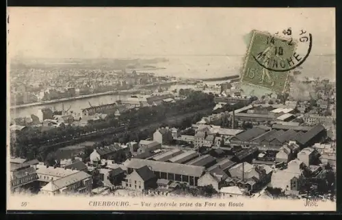 AK Cherbourg, Vue générale prise du Fort au Roule