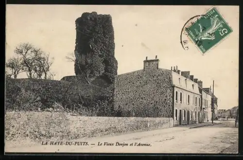 AK La Haye-du-Puits, Le Vieux Donjon et l`Avenue