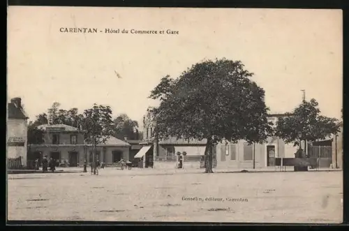 AK Carentan, Hôtel du Commerce et Gare