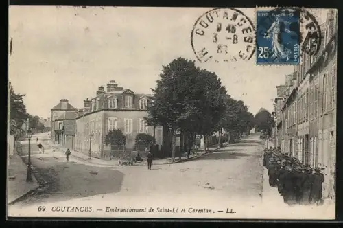 AK Coutances, Embranchement de Saint-Lô et Carentan