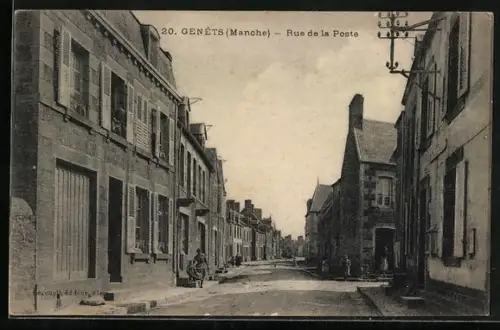 AK Genêts /Manche, Rue de la Poste