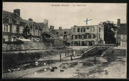 AK Genêts /Manche, Le Vieux Pont