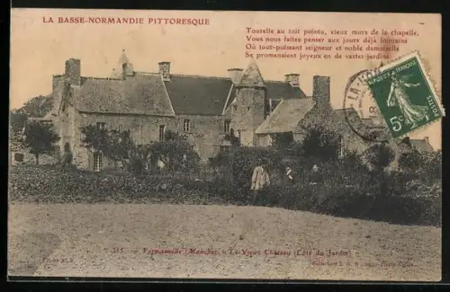 AK Fermanville /Manche, Vue du château côté jardin en Basse-Normandie pittoresque