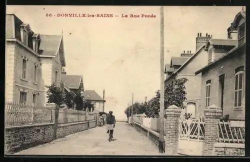 AK Donville-les-Bains, La Rue Ponée