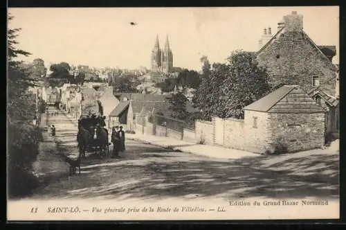 AK Saint-Lô, Vue générale prise de la Route de Villedieu