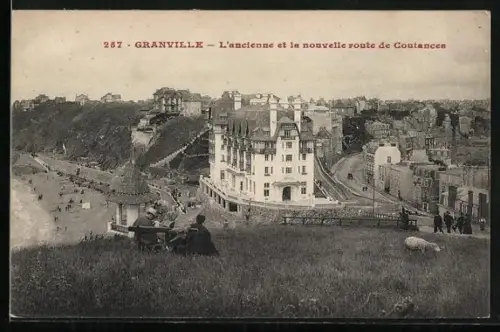 AK Granville, L`ancienne et la nouvelle route de Coutances