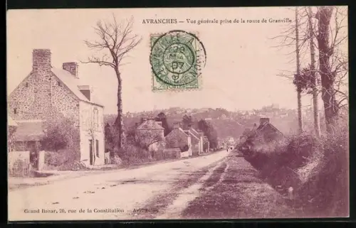 AK Avranches, Vue générale prise de la route de Granville